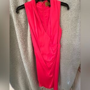 Nicole Miller Vibrant Pink Asymmetrical Dress
